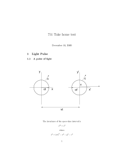751 Take home test 1 Light Pulse
