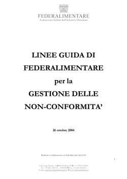 Gestione delle non conformit&agrave;