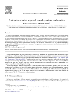 An inquiry-oriented approach to undergraduate mathematics