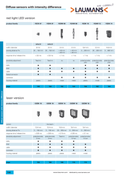 Overview Diffuse sensors with intensity difference laser version red