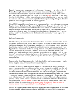 Egypt is a large country, occupying over 1 million