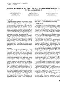 depth distributions of late larvae and pelagic juveniles