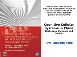 Cognitive Cellular Systems in China