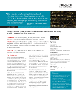 Hitachi Boosts Energy Provider`s Data Protection and Disaster
