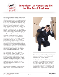 Inventory&hellip;A Necessary Evil for the Small Business - AML