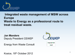 Communication with stakeholders on Waste to Energy