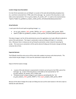 Locator change Issue Description: For Colo Portal automation we