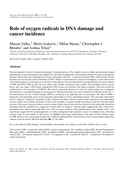 Role of oxygen radicals in DNA damage and