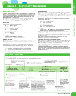 Section 3 &ndash; Course Entry Requirements
