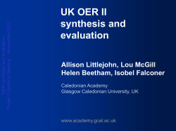 startupmeeting - OER Synthesis and Evaluation