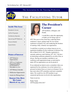 ATP Newsletter February 2017 - Association for the Tutoring