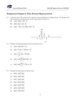 Assignment 2: Time Domain Reps