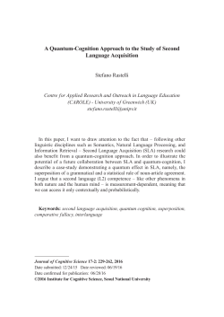 A Quantum-Cognition Approach to the Study of Second Language
