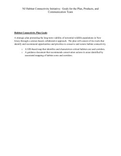 NJ Habitat Connectivity Initiative: Goals for the Plan, Products, and