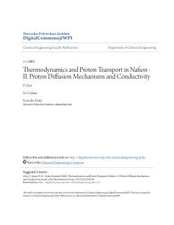 Thermodynamics and Proton Transport in Nafion