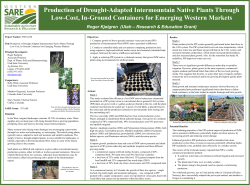 Production of Drought-Adapted Intermountain Native Plants Through