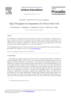 High Throughput Ion-Implantation for Silicon Solar Cells