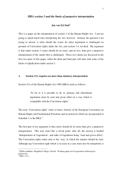 HRA section 3 and the limits of purposive interpretation