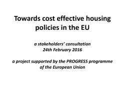 The State of Housing in the EU Key trends 2015