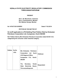 Order-On tariff applicable to LPG Bottling Plant Petition filed by HPC