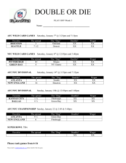 PLAY OFF WEEK 3