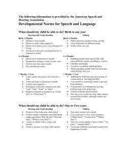 Developmental Norms for Speech and Language