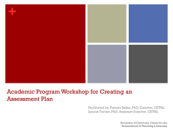 Academic Program Workshop for Creating an Assessment Plan and