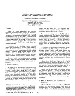 Performance comparison of extendible hashing and linear hashing