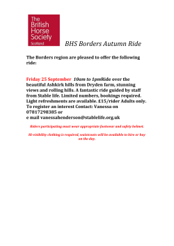 BHS Borders Autumn Ride The Borders region are