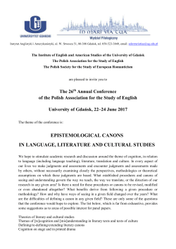 Instytut Anglistyki i Amerykanistyki, ul. W. Stwosza 51, 80