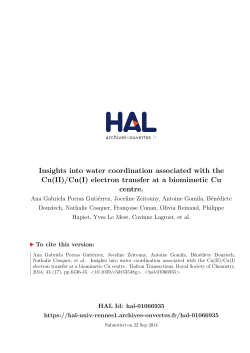 Insights into water coordination associated with the Cu(II)/Cu(I