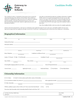 Candidate Profile