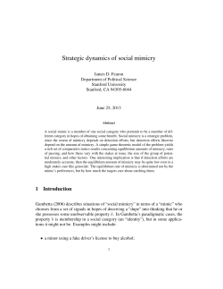 Strategic dynamics of social mimicry