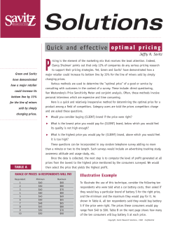 Quick and Effective Optimal Pricing PDF