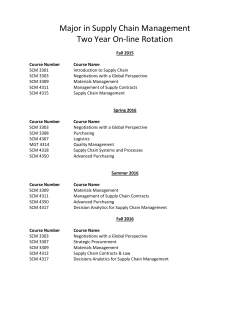 Major in Supply Chain Management Two Year On
