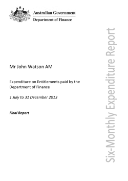 Mr John Watson - Department of Finance