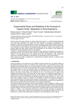 Experimental Study and Modelling of the Pyrolysis of Organic