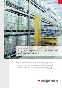 20 years using SAP: The scalable solution maximises added value