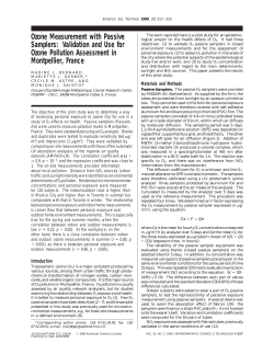 Ozone Measurement with Passive Samplers