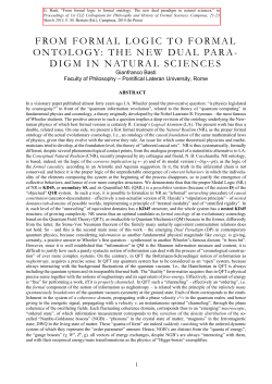 from formal logic to formal ontology: the new dual para- digm
