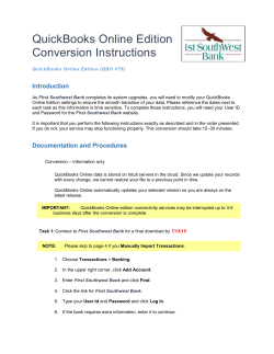 QuickBooks Online Edition Conversion Instructions QuickBooks