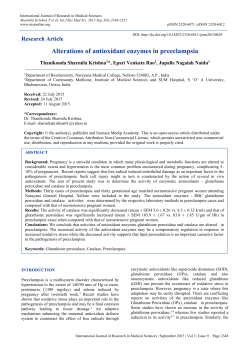 Alterations of antioxidant enzymes in preeclampsia