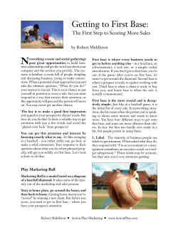 Getting to First Base - Action Plan Marketing