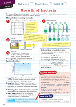 Growth of bacteria - Pearson Schools and FE Colleges