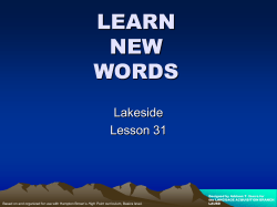 L31 Learn New Words LS L31