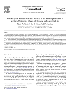 Probability of tree survival after wildfire in an interior pine forest of