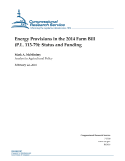 Energy Provisions in the 2014 Farm Bill