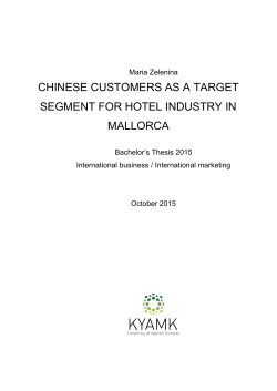 chinese customers as a target segment for hotel industry