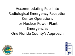 Accommodating Pets Into Radiological Emergency Reception