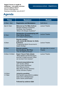 Agenda Afternoon Sessions - Research and Development Community